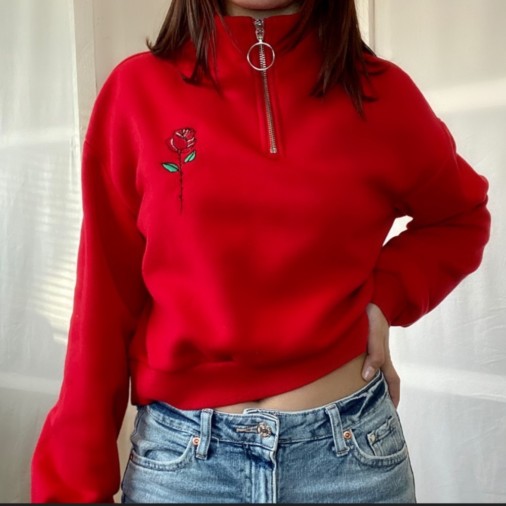 Cropped quarter zip